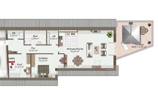 Penthouse kaufen in Untere Hauptstraße 12, 67363 Lustadt, Penthousestyle im charmanten Altbau mit Dachterrasse und Aufzug, WE 6, DG