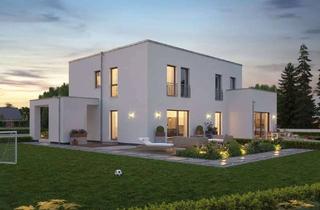 Haus kaufen in 35112 Fronhausen, Energieeffizientes Zweifamilienhaus mit Flachdach und klarer Linienführung