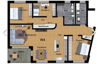 Wohnung mieten in Alte Darmstädter Strasse 37 A, 68647 Biblis, Helle 4-Zimmer-Wohnung mit Einbauküche und Balkon