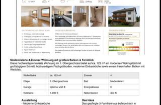 Wohnung mieten in Westerwaldstraße, 35641 Schöffengrund, Modernes Wohnen mit Weitblick – 4-Zimmer-Wohnung mit großem Balkon in Schöffengrund
