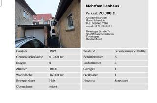 Mehrfamilienhaus kaufen in 36452 Kaltennordheim, Kaltennordheim - Kernsanierung vorbereitet - Mehrfamilienhaus mit 3 Wohneinheiten
