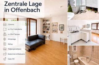 Wohnung kaufen in Geleitsstraße 34, 63065 Offenbach, Helle 3-Zimmer-Wohnung mit großer Terrasse, Aufzug, Klimaanlage und TG-Stellplatz