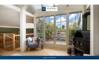 Wohnung kaufen in Skylineblick, 60322 Frankfurt, Außergewöhnliche Maisonettewohnung im Stilaltbau mit Dachterrasse und Skylineblick