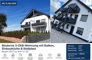 Wohnung mieten in Ludwigstrasse, 36119 Neuhof, Moderne 3-Zimmer-Wohnung mit Balkon, Einbauküche und Stellplatz – Baujahr 2021
