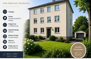 Anlageobjekt in 04425 Taucha, Mehrfamilienhaus mit 3 Wohnungen, 1 Wohnung im Erdgeschoss zur Selbstnutzung frei, Garten u. Garagen