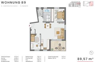 Wohnung kaufen in Seestrasse 38, 71229 Leonberg, 3-Zimmer Neubau Eigentumswohnung mit Loggia in Leonberg (B9)