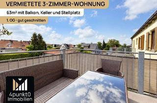 Wohnung kaufen in 86456 Gablingen, Vermietete 3-Zimmer-Wohnung mit Balkon, Keller und Stellplatz, OG