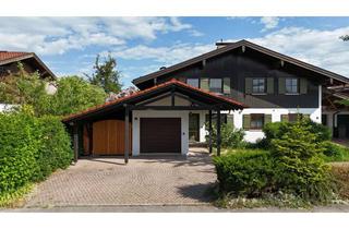 Doppelhaushälfte kaufen in 83125 Eggstätt, Stilvoll modernisierte Doppelhaushälfte mit eingewachsenem Garten, Sauna & Bergblick