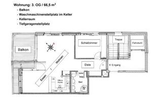 Wohnung mieten in 89077 Weststadt, Helle, möblierte 2,5-Zimmer-Wohnung mit Balkon, Tiefgarage und Aufzug am Kuhberg