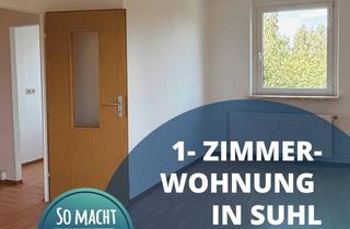 Wohnung mieten in Neuer Friedberg 29, 98527 Suhl, 1-Zimmer-Wohnung mit Balkon, Küche mit Fenster, Bad mit Dusche