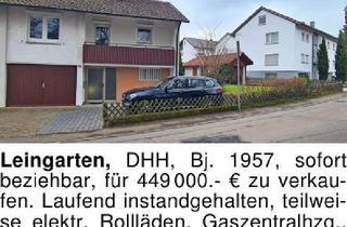 Haus kaufen in 74211 Leingarten, Leingarten, DHH, Bj. 1957, sofort beziehbar, für 449.000.--€ zu
