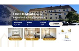 Wohnung kaufen in 09600 Weißenborn, Kapitalanlage oder Eigennutzung – 3-Zimmer-Wohnung mit optimaler Raumaufteilung