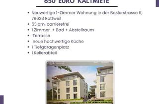 Wohnung mieten in Basler Straße, 78628 Rottweil, Neuwertige 1-Zimmer-Wohnung mit Balkon und EBK in Rottweil