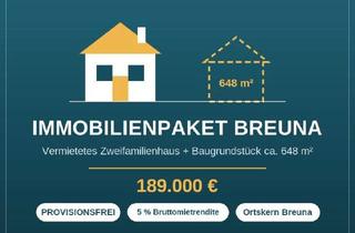 Haus kaufen in 34479 Breuna, Breuna - 2-Parteienhaus mit zusätzlichem Baugrundstück voll erschlossen!