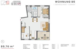 Wohnung kaufen in Seestrasse 38, 71229 Leonberg, 3-Zimmer Neubau Eigentumswohnung mit Loggia in Leonberg (B6)