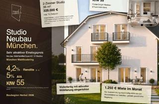Wohnung kaufen in Scheibmeirstraße, 81827 Trudering-Riem, Neubau-Studio in München | 4,2 % Rendite | 5 % AfA | KfW 55