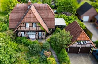 Haus kaufen in 21354 Bleckede, Modernes Eichenfachwerkhaus mit Naturteich auf 1.500 m² Eigentumsgrundstück in Bleckede Stadt
