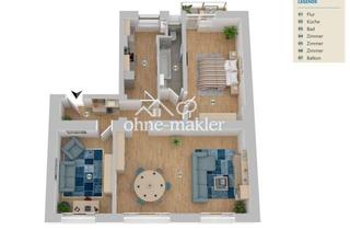 Wohnung mieten in Bilker Allee 53, 40219 Düsseldorf, Hochwertig,vollmöbliert,saniert,ruhig,1.OG, 3,5 Zimmer, Küche mit EBK, Tageslichtbad, Sonnenbalkon