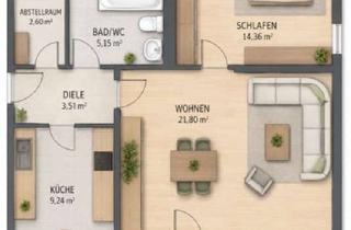 Wohnung kaufen in 84478 Waldkraiburg, Inflationsschutz: Helle 2,5-Zi.-EG-Wohnung mit Balkon, steigerbar von 3,0 auf 3,5% Rendite