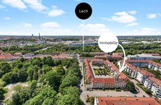 Wohnung kaufen in 86169 Lechhausen, Ruhig am Lech wohnen – vermietete Dachgeschosswohnung mit starkem Anlagepotenzial