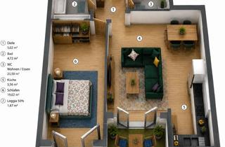 Wohnung mieten in Severinstraße 214, 50676 Altstadt-Süd, Moderne 2-Zimmer-Neubauwohnung (BJ 2020) mit Loggia, Aufzug und Gäste-WC
