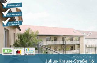 Wohnung kaufen in Julius-Krause-Straße 14, 04318 Sellerhausen-Stünz, Nachhaltiger NEUBAU * 4 Zimmer mit Balkon zum Garten * KFW 40 und QNG