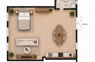 Wohnung mieten in Bei Den Drei Pfählen 50, 28205 Hulsberg, Großes Studio 50 m2 mit Balkon (frisch renoviert)
