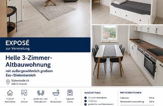 Wohnung mieten in Süderstraße 64, 25813 Husum, Helle 3-Zimmer-Altbauwohnung mit außergewöhnlich großem Ess-/Dielenbereich in Husum
