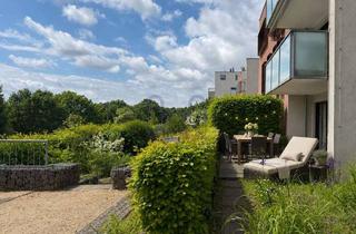 Wohnung kaufen in Skylineblick, 60438 Frankfurt, Wohnen wie im eigenen Haus – Exklusive Gartenwohnung mit 2 TG-Stellplätzen - bezugsfrei