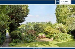 Wohnung kaufen in 40589 Himmelgeist, Einzigartiges Maisonette-Erlebnis mit Rheinblick, Garten und Balkonvielfalt