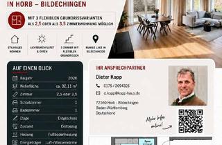 Wohnung mieten in 72160 Horb, Stilvolle - EG - Neubauwohnung, mit 3 flexiblen Grundrissvarianten - mit 2,5 oder 3,5 Zimmer möglich