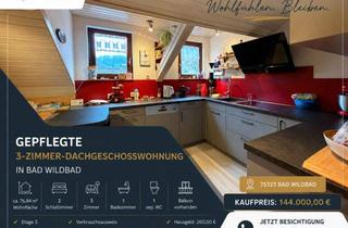 Wohnung kaufen in Flößerstr., 75323 Bad Wildbad, Ruhige 3-Zimmer-Dachgeschosswohnung mit Balkon & Carport – Kapitalanlage mit Potenzial