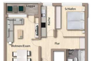 Wohnung kaufen in 85764 Oberschleißheim, KAPITALANLAGE! Vermietete 2-ZKB-Wohnung mit Südloggia, Fernwärme! Moderner Aufzug