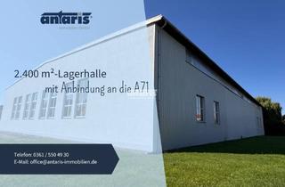 Gewerbeimmobilie mieten in 99625 Kölleda, antaris Immobilien GmbH ** Großzügige Lagerhalle # 2400 m² # A71 unweit **