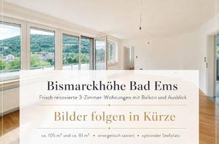 Wohnung mieten in 56130 Bad Ems, Frisch renovierte 3-Zimmer-Wohnung mit Balkon, Ausblick und neuen dreifach verglasten Fenstern