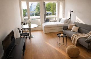Wohnung mieten in 80809 Milbertshofen-Am Hart, Modernes möbliertes Apartment mit Einbauküche & Regendusche und Balkon