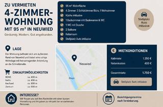 Wohnung mieten in 56564 Neuwied, Moderne 4-Zimmer-Wohnung mit 95 m², 2 Balkonen und Stellplatz in Neuwied