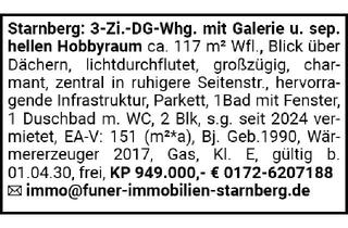 Wohnung kaufen in 82319 Starnberg, Starnberg: 3-Zi.-DG-Whg.