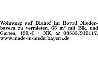 Wohnung mieten in 94149 Kößlarn, Wohnung auf Biohof