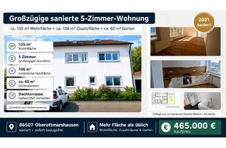 Wohnung kaufen in 86507 Oberottmarshausen, Großzügige sanierte 5-Zimmer-Wohnung mit ca. 135 m² Wfl, ca. 106 m² Zusatzfläche, ca. 60m² Garten