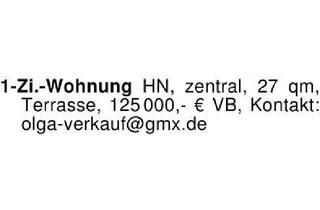 Wohnung kaufen in 74072 Heilbronn, 1-Zi.-Wohnung HN, zentral, 27 qm, Terrasse, 125 000,- € VB, Kon