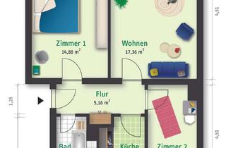 Wohnung mieten in Theodor-Neubauer-Straße 16, 06130 Damaschkestraße, Schöne 3-Zimmer-Wohnung mit Balkon in ruhiger grüner Lage