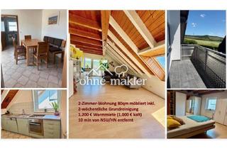 Wohnung mieten in 74246 Eberstadt, Vollmöblierte großzügige 2-Zi.-Whg. 80qm mit Balkon für 9 bis 18 Monate