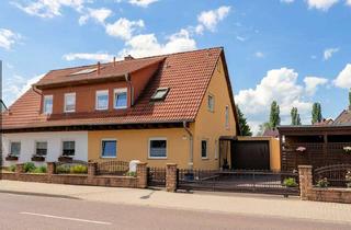 Haus kaufen in 06116 Kanena-Bruckdorf, Raumwunder zum Verlieben ! DHH mit Garage, Carport, Sonnenterrasse und Garten !