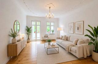 Wohnung kaufen in Zabel-Krüger-Damm, 13469 Waidmannslust, Altbauklassiker mit Südbalkon: Großzügiges Wohnen auf 90 m² im gepflegten Gründerzeithaus!