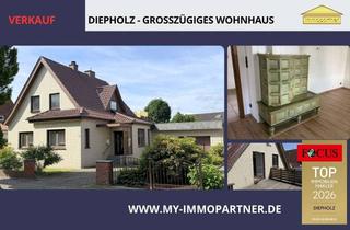 Haus kaufen in 49356 Diepholz, Zentrales EFH in Diepholz • 118 m² Wohnfläche • 4 Zi. • Kachelofen • 598 m² Eigentumsgrundstück