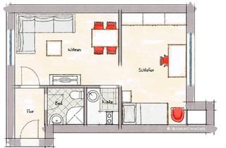 Wohnung kaufen in 67065 Ludwigshafen, Ludwigshafen am Rhein - Attraktive Kapitalanlage! -1 ZKB in Ludwigshafen Mundenheim