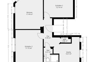 Wohnung kaufen in Kreuzstraße 29, 60435 Preungesheim, Ohne Provision! 3-Zimmer-Hochparterre-Wohnung mit einem tollen Garten und Einbauküche in Frankfurt