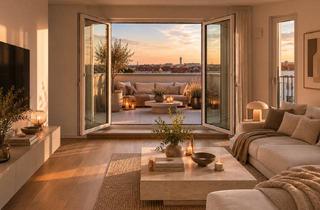 Penthouse mieten in Eschollbrücker Straße, 64283 Darmstadt, Penthouse-Unikat mit 11 m² Dachterrasse | Uneinsehbar | Skylineblick | Neubau Erstbezug