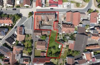 Haus kaufen in August-Bebel-Straße, 97297 Waldbüttelbrunn, Ensemble mit Entwicklungspotenzial: Ladengeschäft + 2 Wohnhäuser + Gartenbauplatz | Waldbüttelbrunn